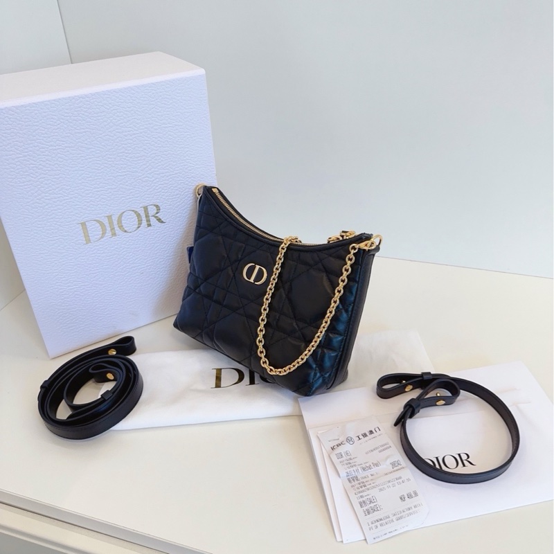 ✨Dior|新款黑金Miss DIOR Hobo|全皮經典藤格紋|99新-5