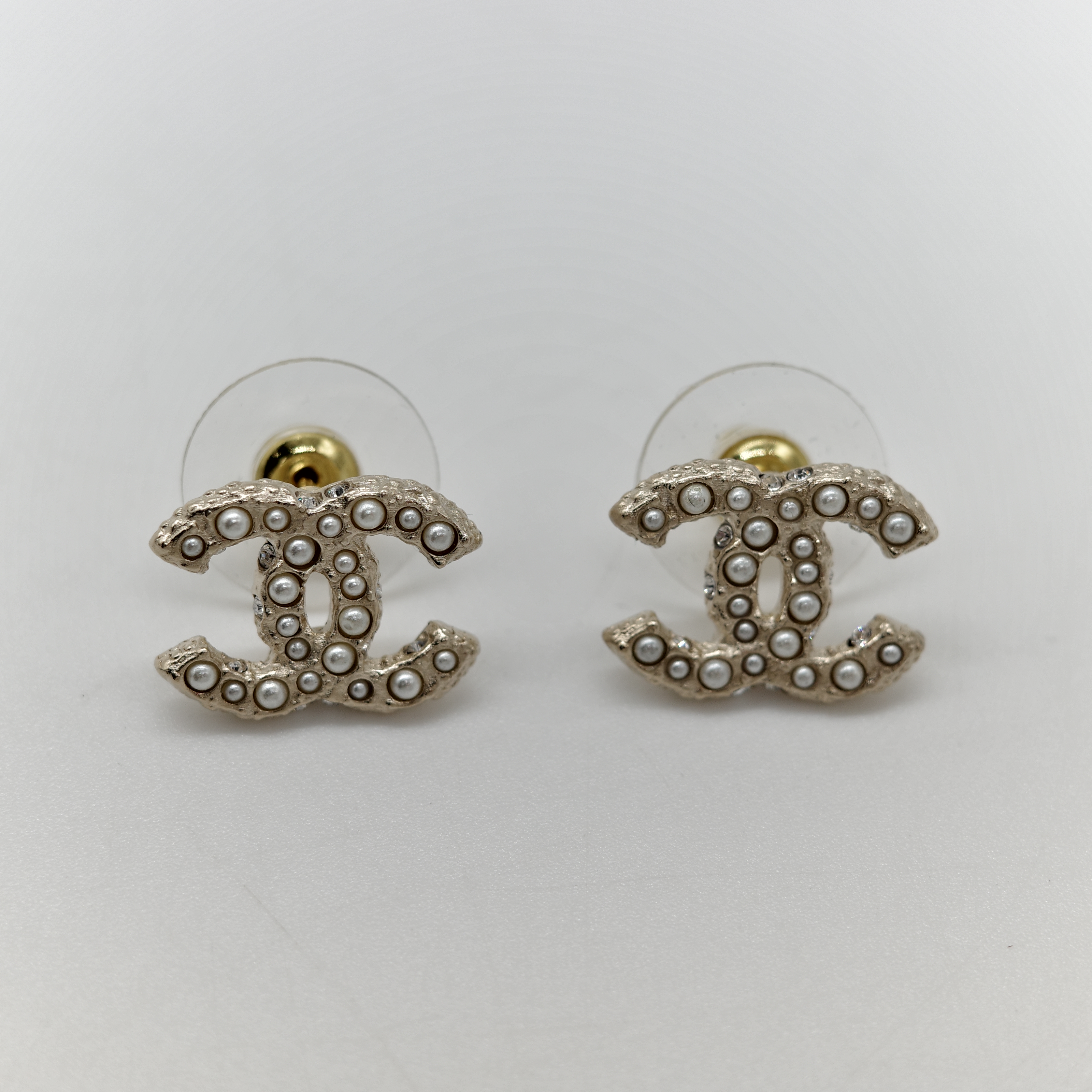 Chanel香奈兒 CC Logo珍珠 耳釘 耳環-2