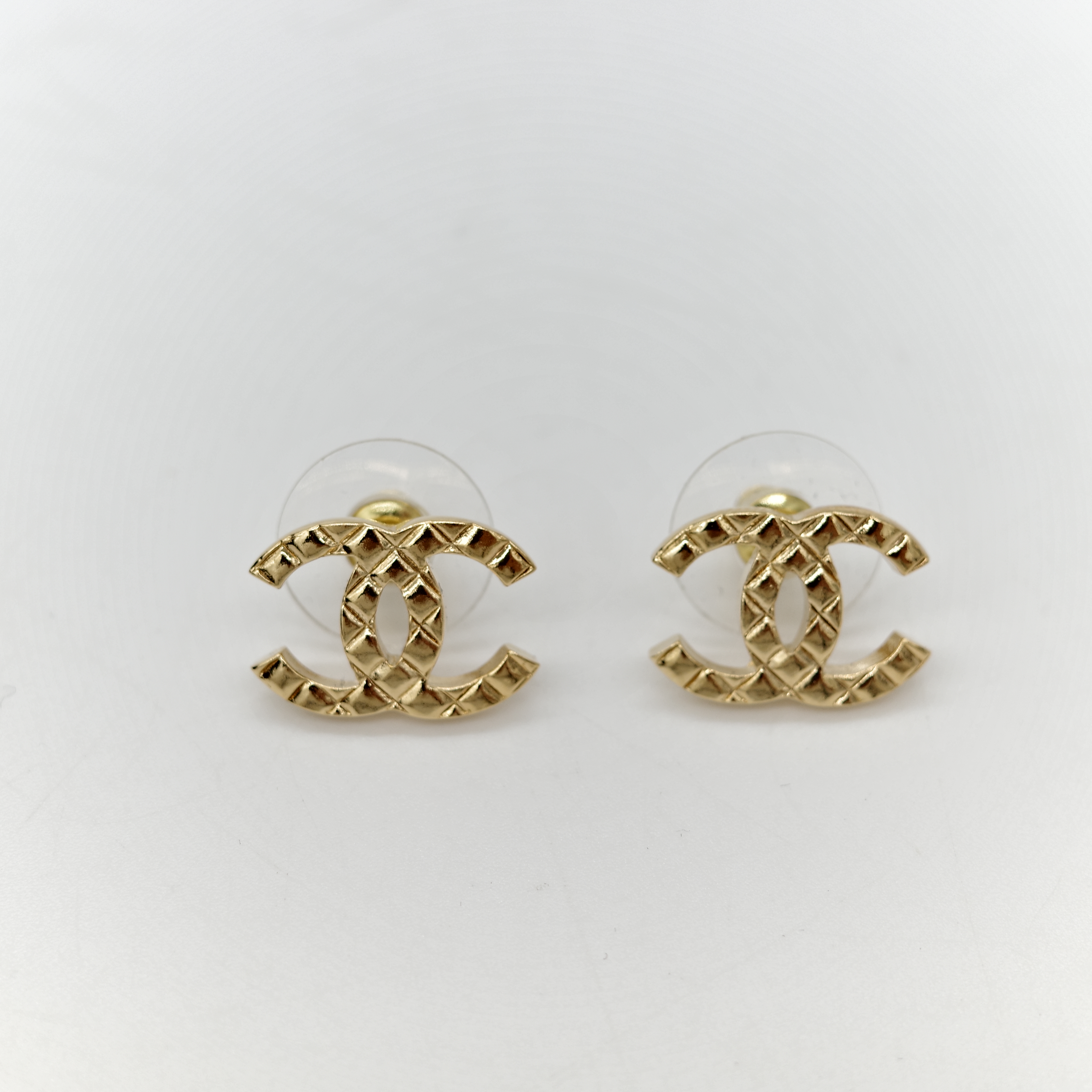 Chanel香奈兒 CCLogo 金色 耳環 耳釘-5