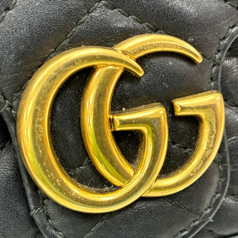黑色 牛皮 GG Marmont Mini Chain 肩背包【GUCCI 古馳】 476433-5