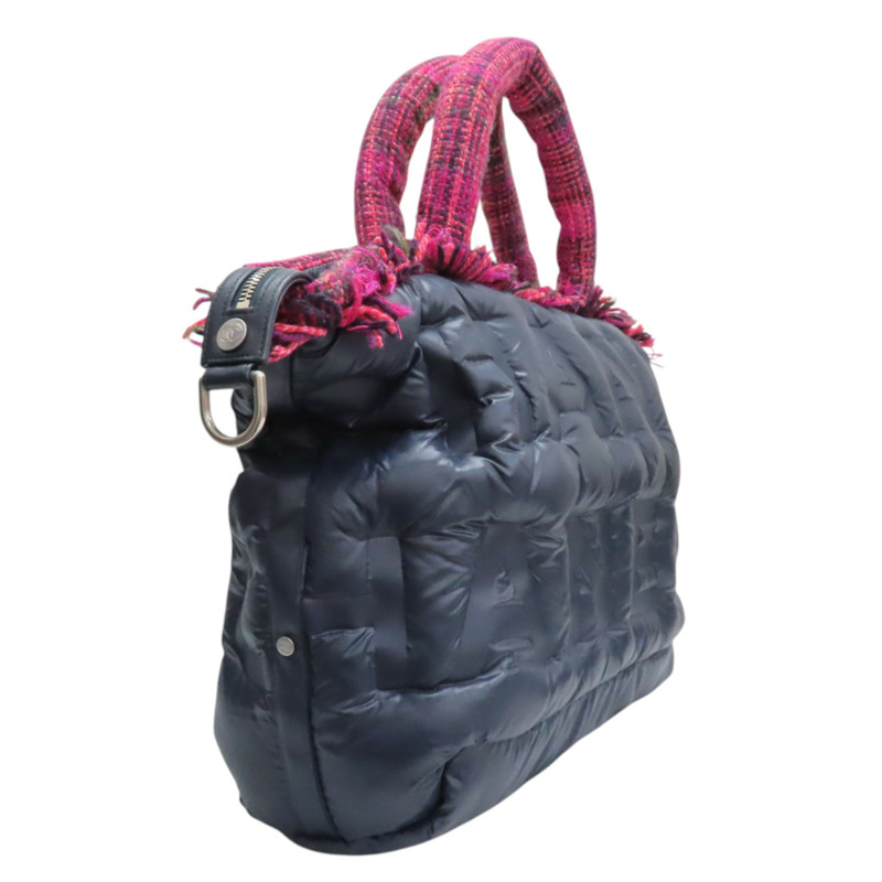 藍色 尼龍 Doudoune Coco Neige 兩用包 銀扣【CHANEL 香奈兒】 A91937-1