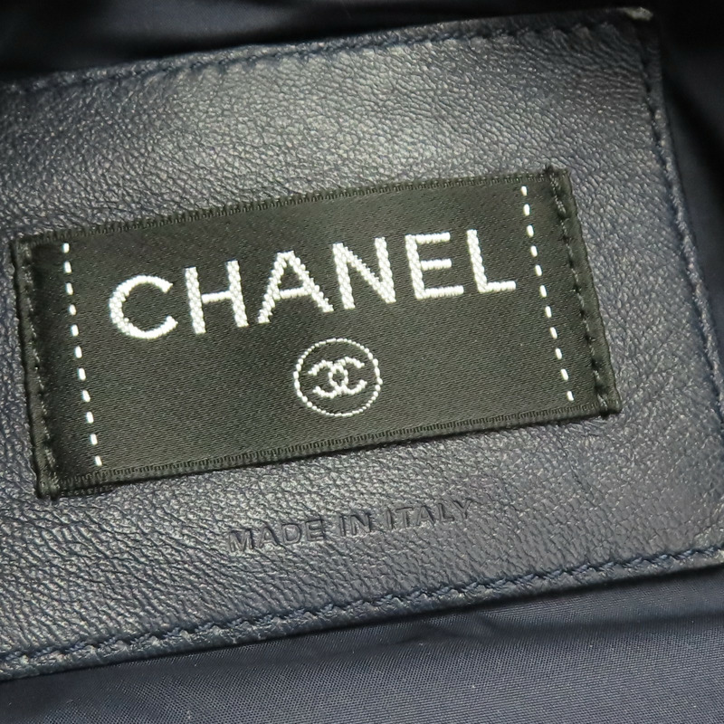 藍色 尼龍 Doudoune Coco Neige 兩用包 銀扣【CHANEL 香奈兒】 A91937-4
