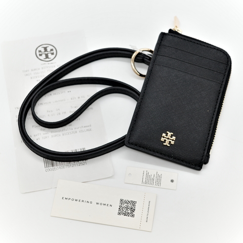 Tory Burch 黑色牛皮 識別證