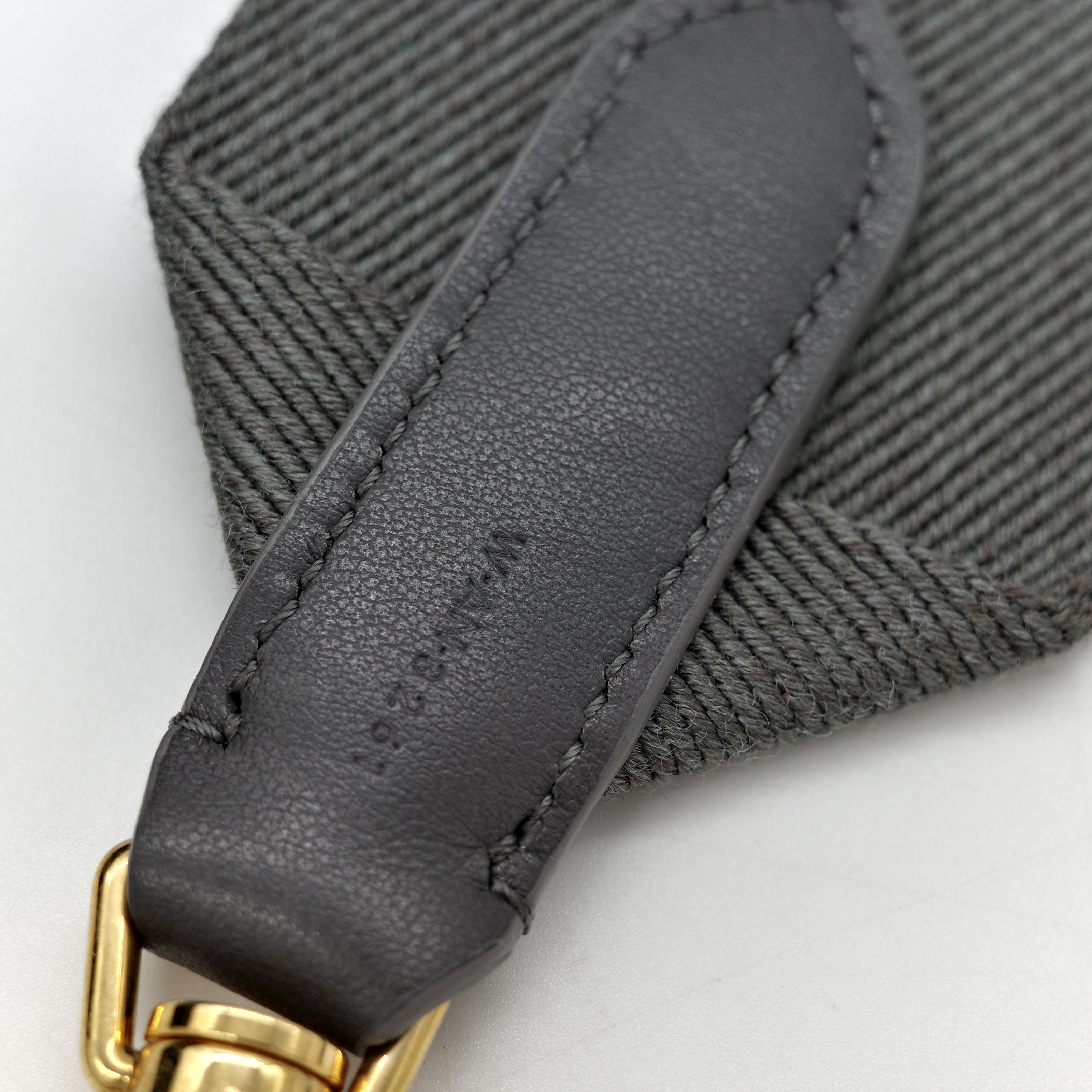 Celine 思琳 灰色帆布 Logo字樣 肩帶-6