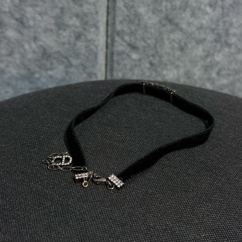 Dior 水鑽 Logo 頸鍊 近全新-2