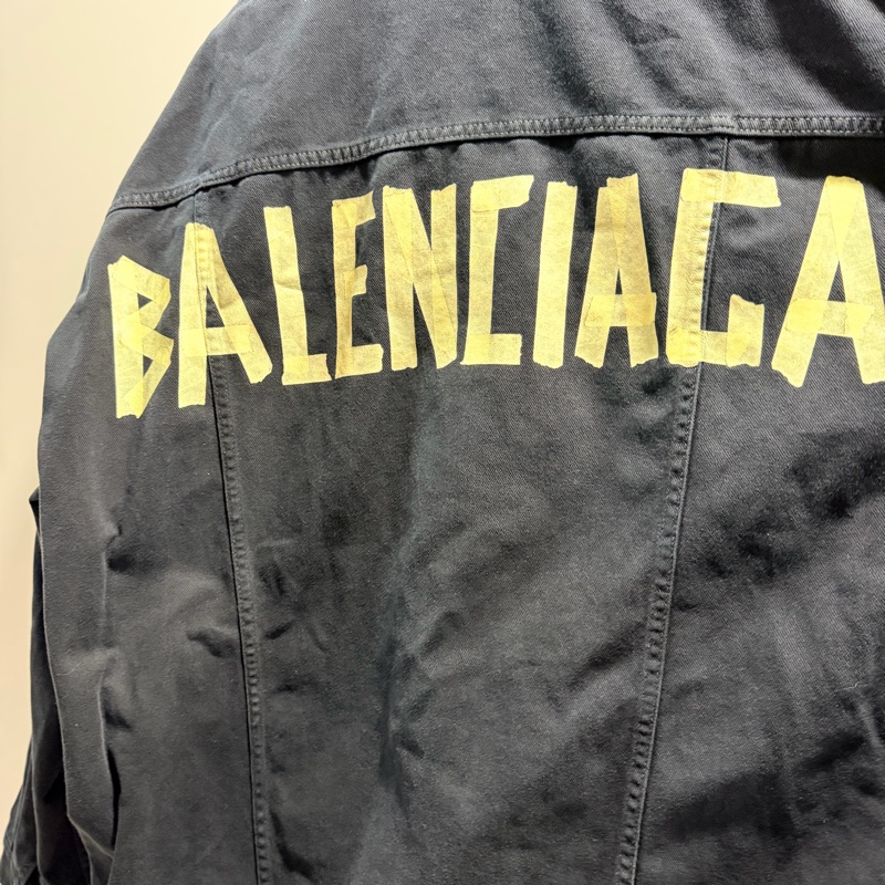 Balenciaga 黑色膠帶牛仔外套-2