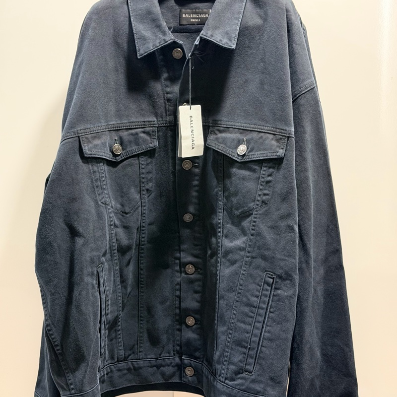 Balenciaga 黑色膠帶牛仔外套-10