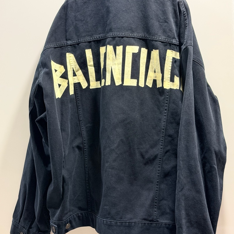 Balenciaga 黑色膠帶牛仔外套-11