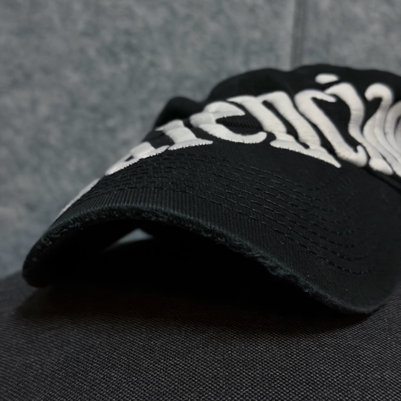 Balenciaga 字樣刺繡老帽 黑色 近全新-6