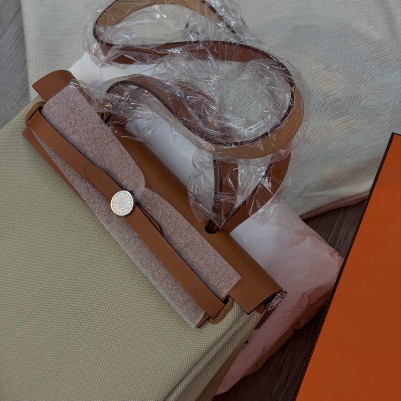 Hermès Herbag 30 米白拼棕 全新-2