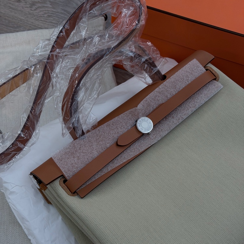 Hermès Herbag 30 米白拼棕 全新-3