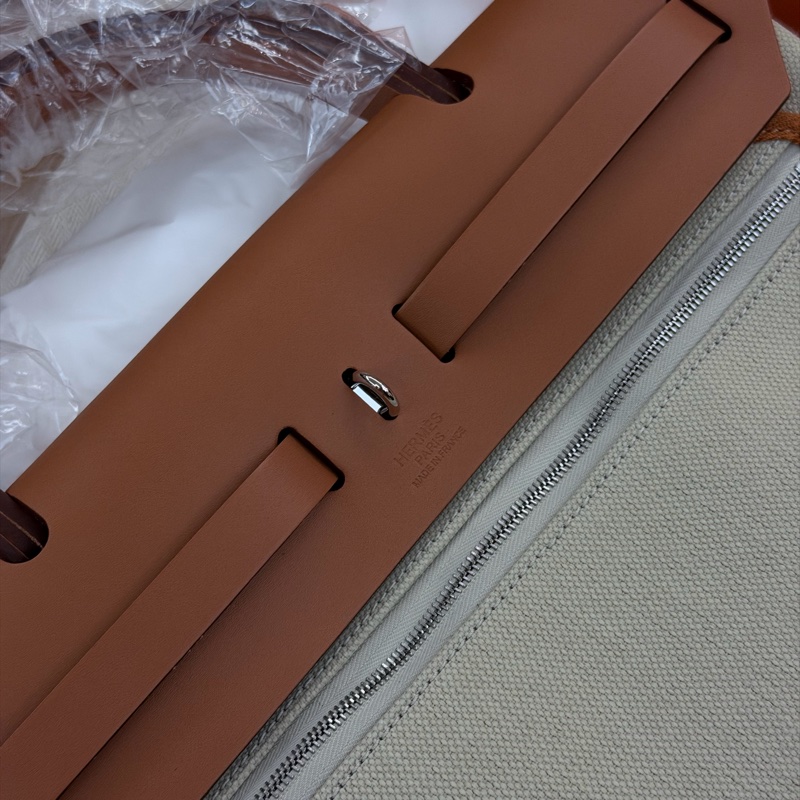 Hermès Herbag 30 米白拼棕 全新-6