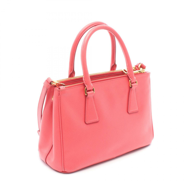PRADA SAFFIANO LUX Galleria 肩背斜背包 BN2316 皮革 粉紅色 二手-1