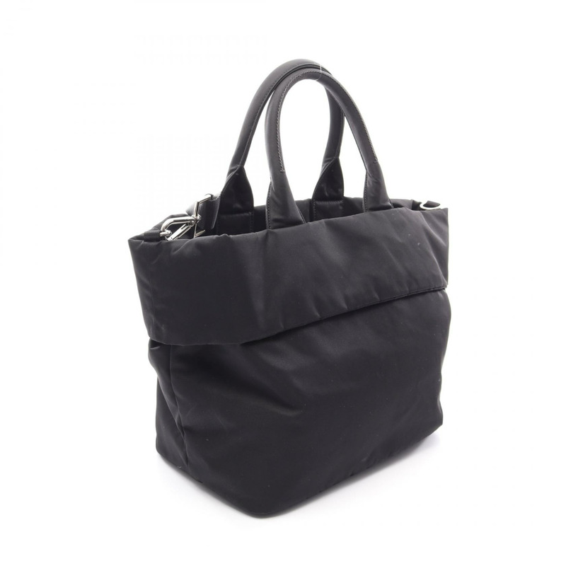 PRADA 雙面托特單肩斜挎手提包 尼龍黑色 二手女款-1