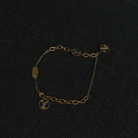 Louis Vuitton 經典Logo 手鍊（金色）