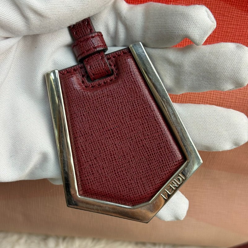 Fendi 經典 2 Jours 幾何漸層 手提包 紅色-8