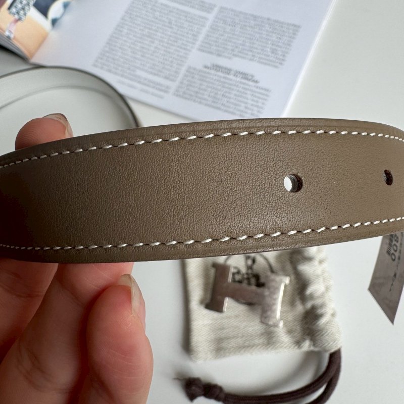 💥全新商品💥 Hermes 大象灰銀釦H 75公分皮帶-2
