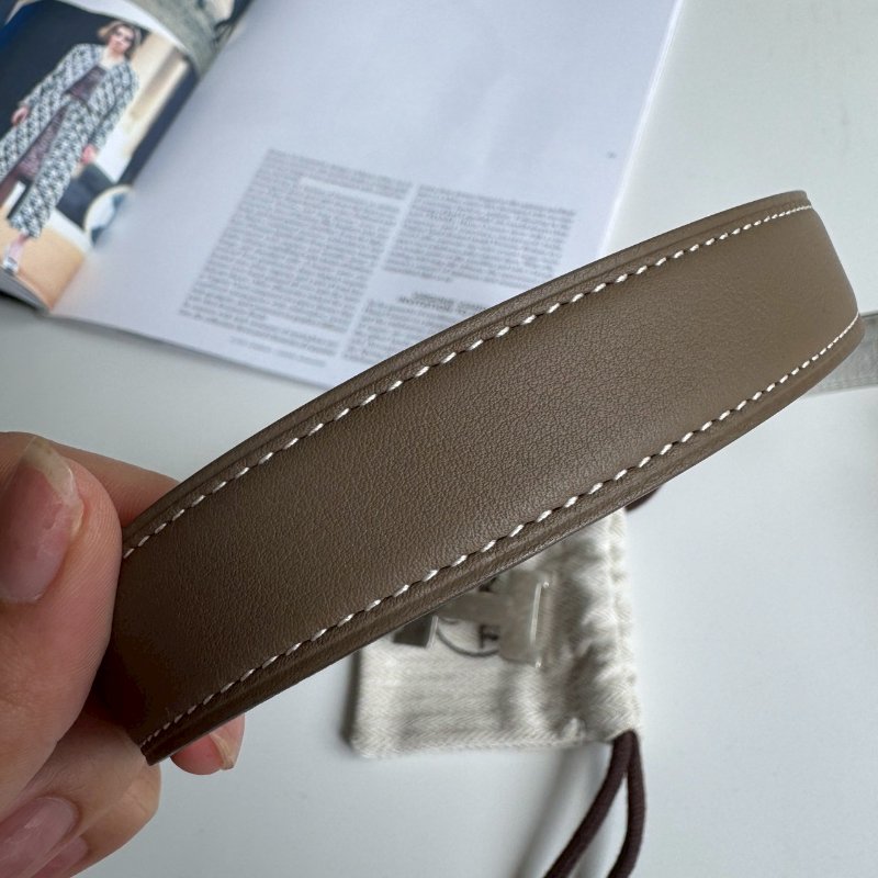 💥全新商品💥 Hermes 大象灰銀釦H 75公分皮帶-4