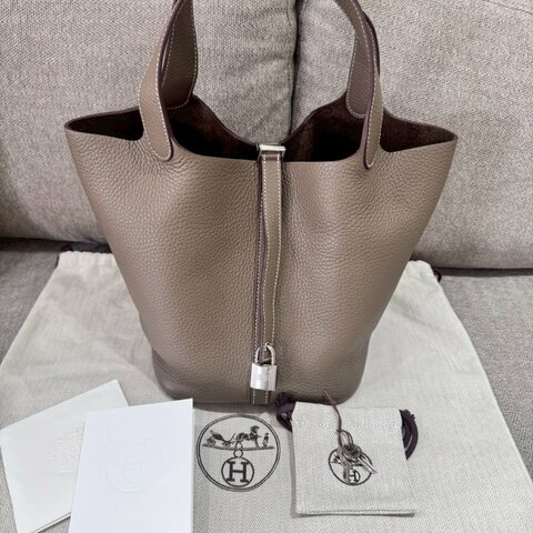 HERMES Picotin Lock 22 大象灰銀扣