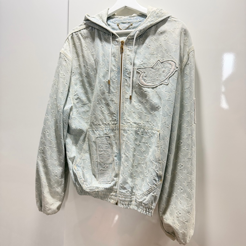 LV x NBA 聯名 連帽牛仔外套-0