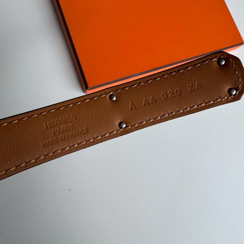 💫閒置✨Hermes 金棕色銀釦Kelly皮帶-2