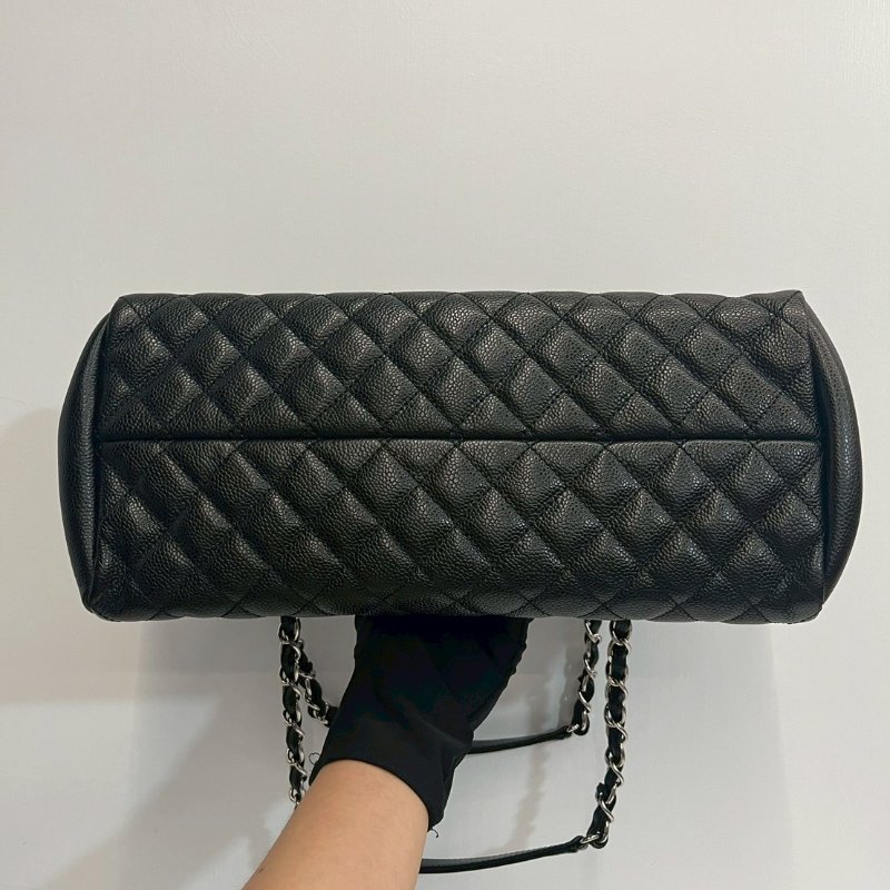 Chanel 保齡球包 黑銀-7