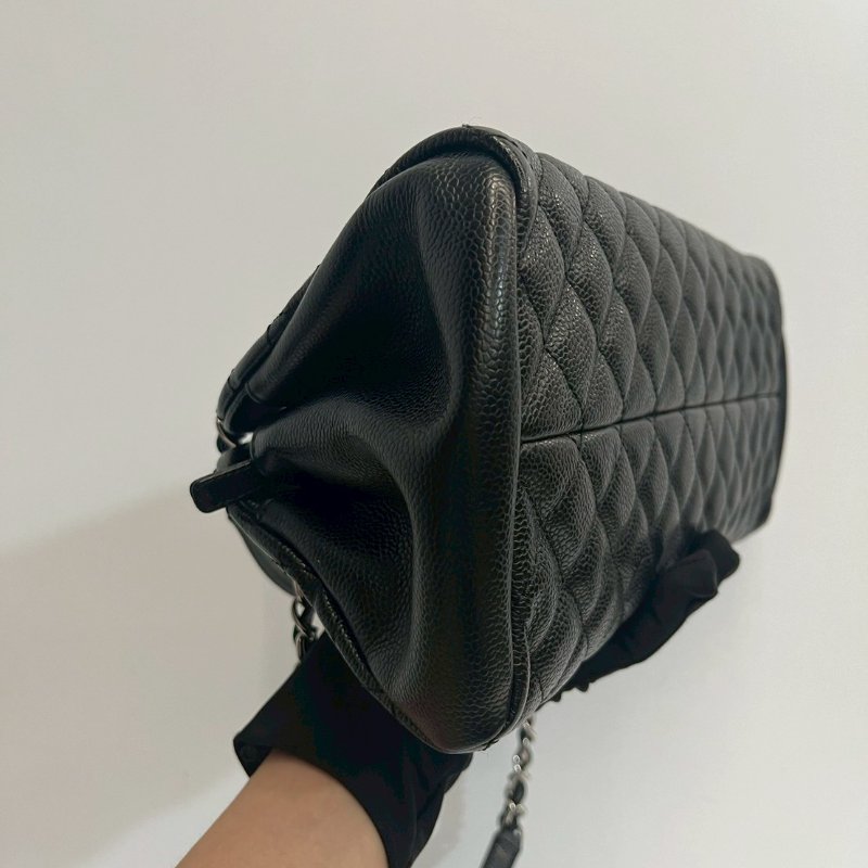 Chanel 保齡球包 黑銀-8