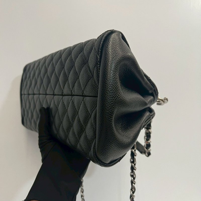 Chanel 保齡球包 黑銀-9