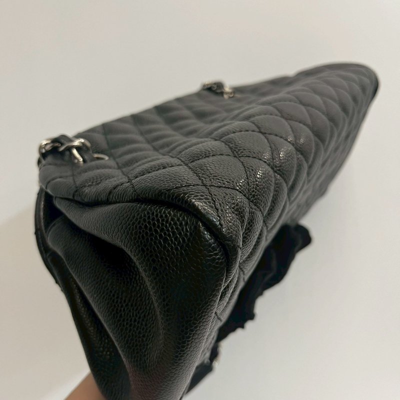 Chanel 保齡球包 黑銀-12