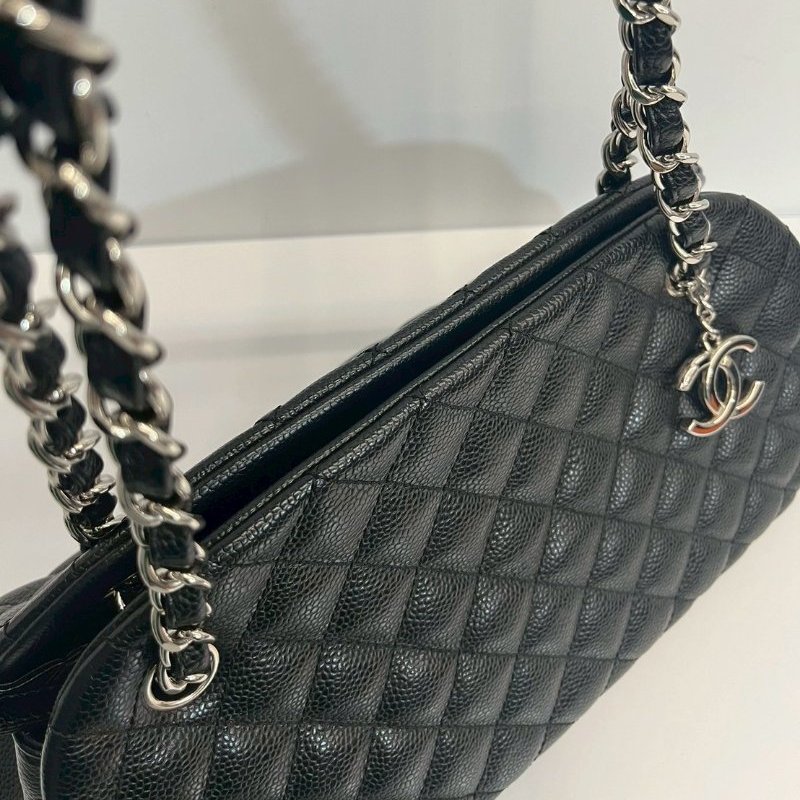 Chanel 保齡球包 黑銀-14