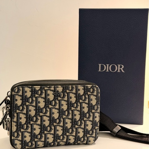 DIOR 經典老花雙層拉鍊相機包斜背包🖤