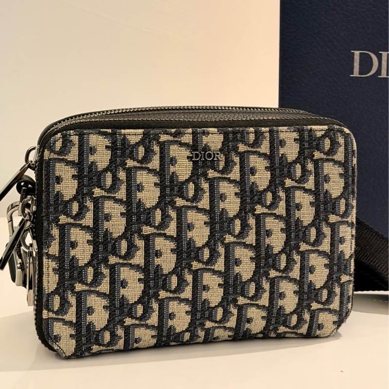 DIOR 經典老花雙層拉鍊相機包斜背包🖤-5