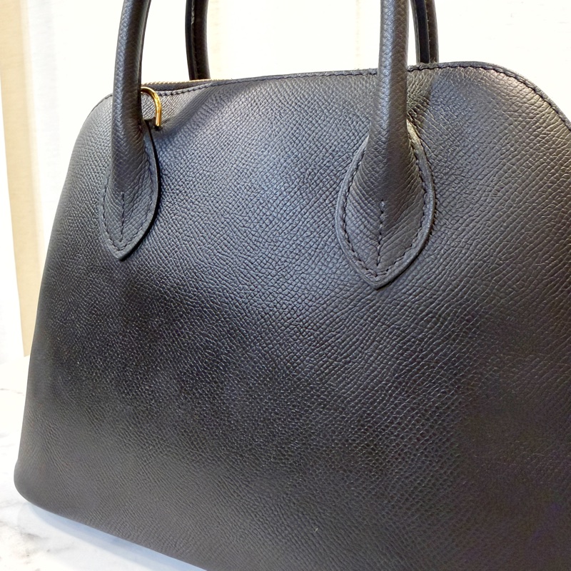 Hermes 89黑Epsom皮金釦Bolide 25-6