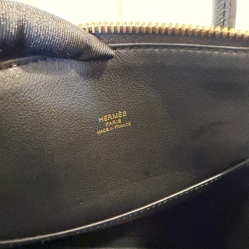 Hermes 89黑Epsom皮金釦Bolide 25-12