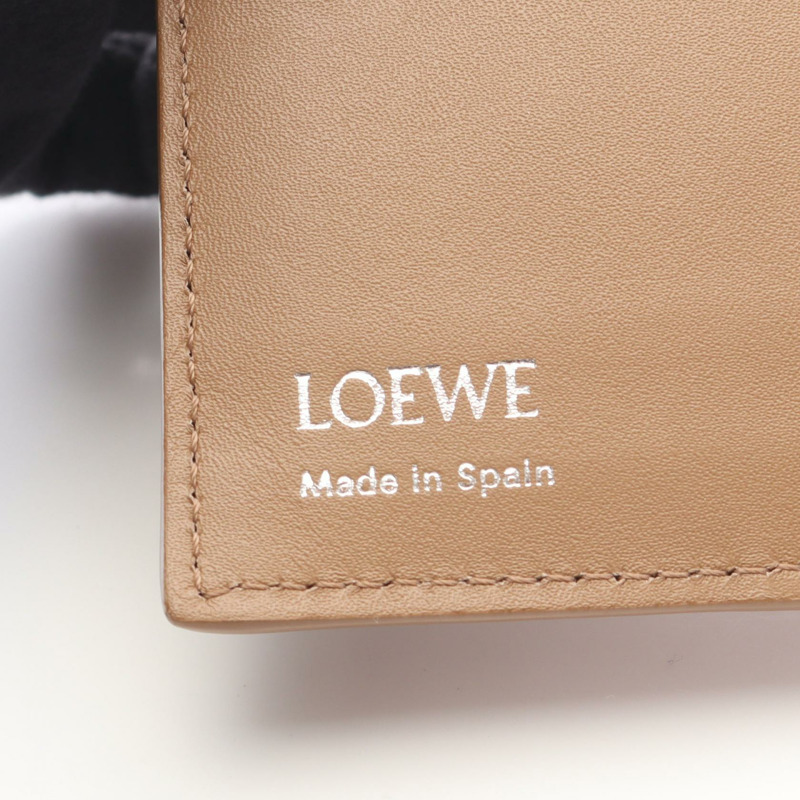 LOEWE Duet Compact 雙折錢包 C612NCWX01 皮革 棕色 二手 女士-4