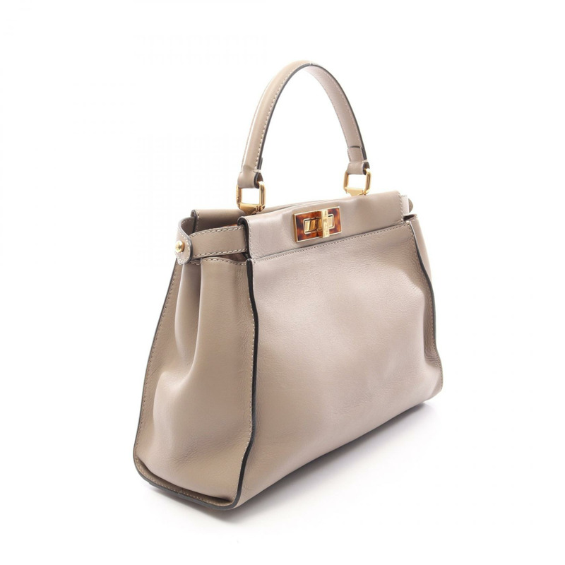 FENDI Peekaboo 2WAY 手提包,米色皮革,二手女款-1