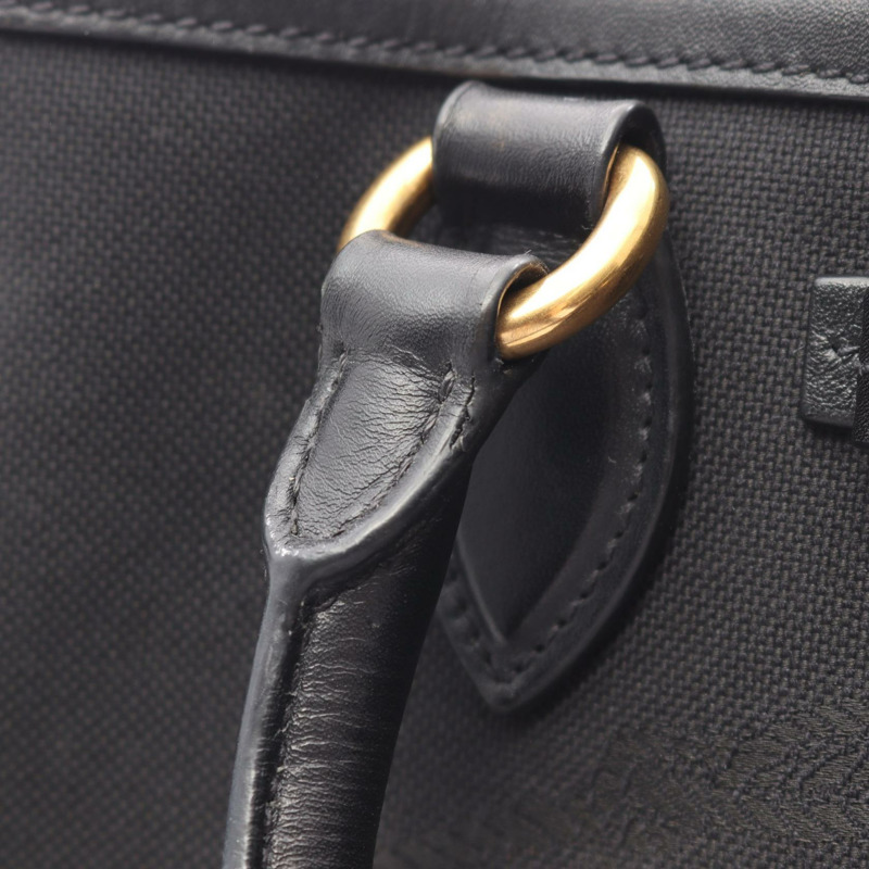 PRADA LOGO JACQUARD 單肩斜背包 1BA172 帆布皮革 黑色 二手-6