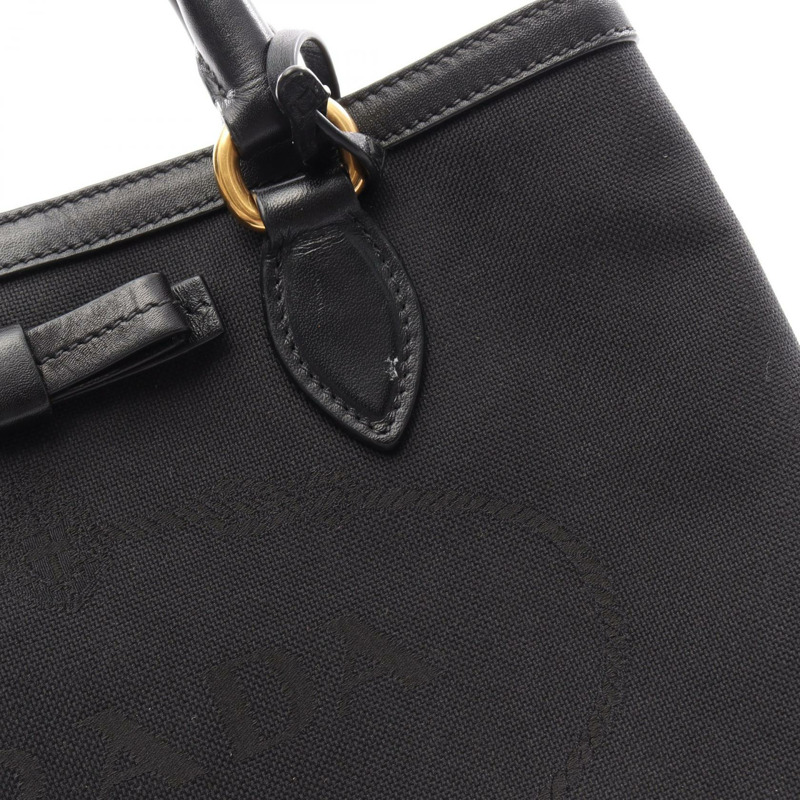 PRADA LOGO JACQUARD 單肩斜背包 1BA172 帆布皮革 黑色 二手-17