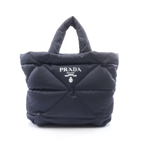 PRADA 三角標誌尼龍托特包 2VG082 海軍藍 SHW 二手女款