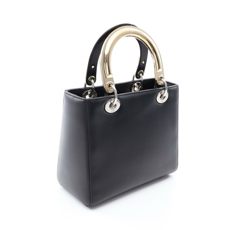 Christian Dior LADY DIOR 黑色皮革單肩手提包(二手女款)-1