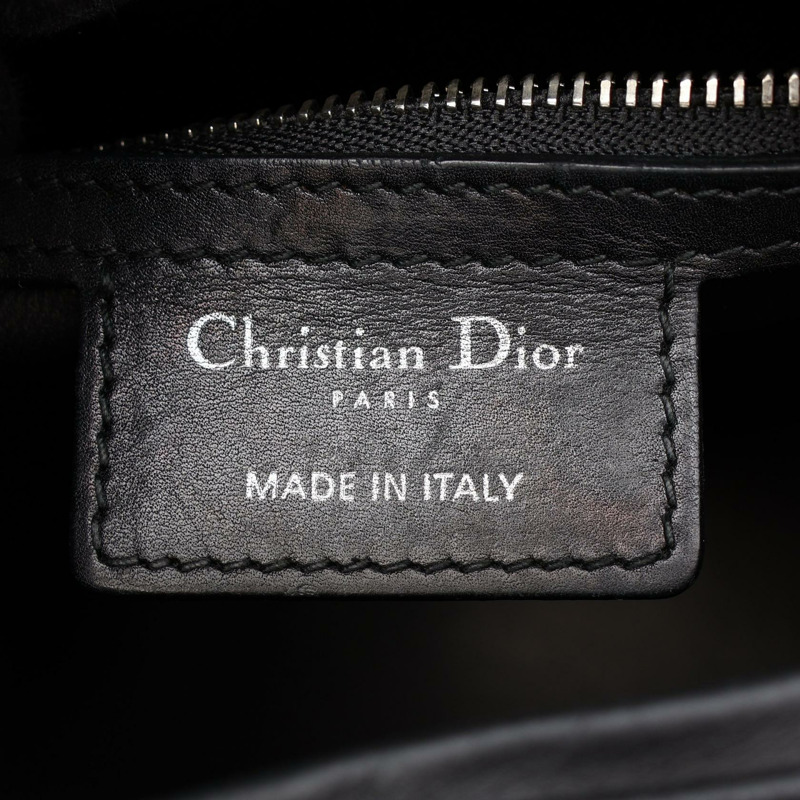 Christian Dior LADY DIOR 黑色皮革單肩手提包(二手女款)-3