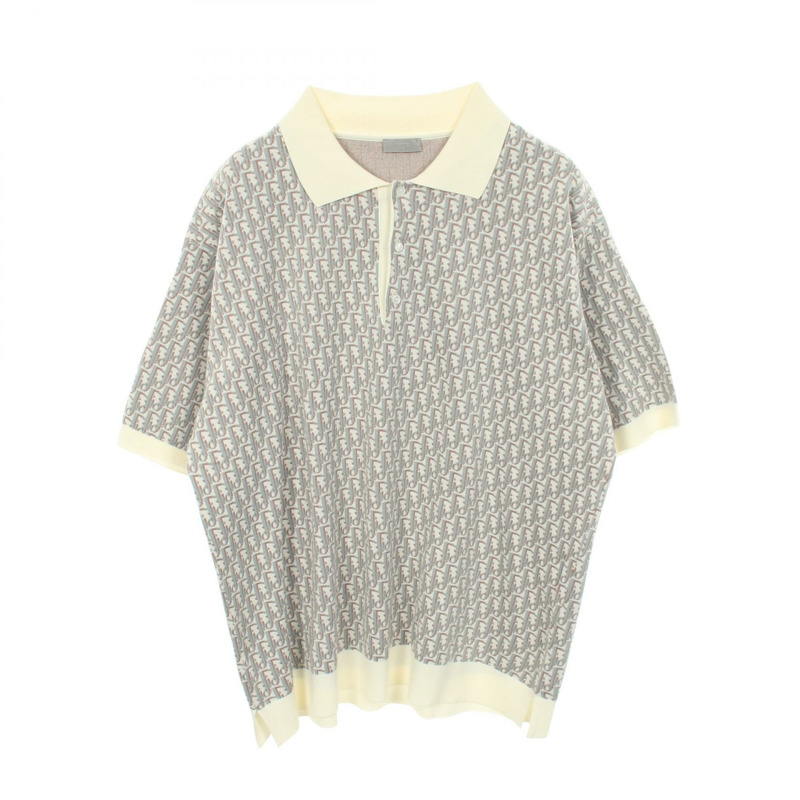 Christian Dior Oblique Polo衫 #XXL 純棉灰多色二手男款-0