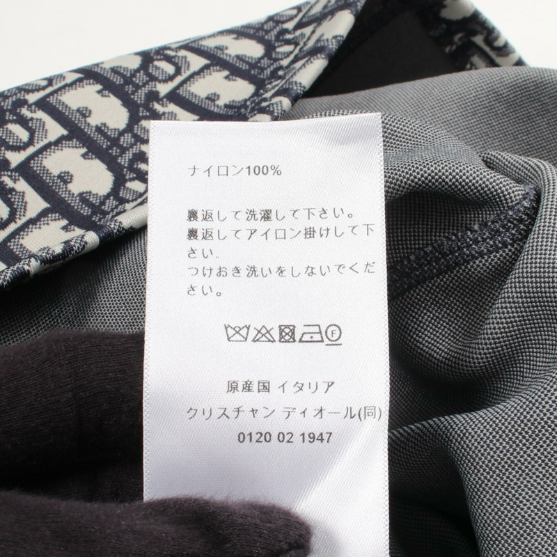 Christian Dior Oblique 半拉鍊無袖洋裝 #34 143R04A4040 尼龍海軍藍二手-3