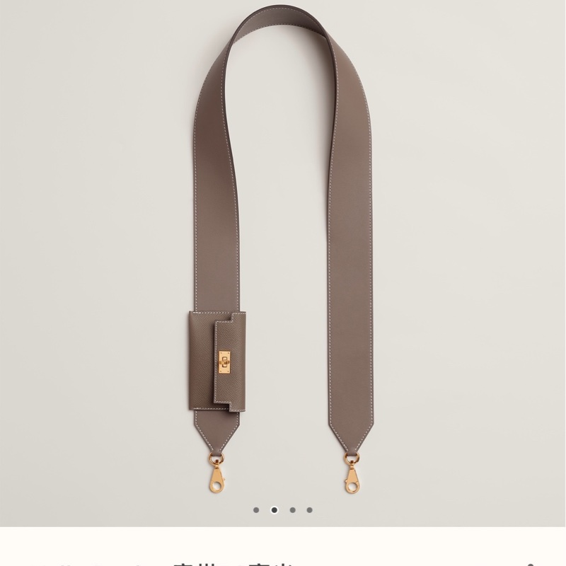 Hermès 愛馬仕kelly pocket寬肩帶 大象灰金扣 105碼 (有奶灰色)-3