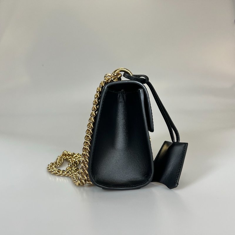 全新品 GUCCI 409487.黑皮革PADLOCK 鏈條包-3
