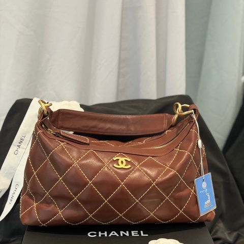 Chanel 香奈兒中古外縫線飯盒hobo手提鏈條包