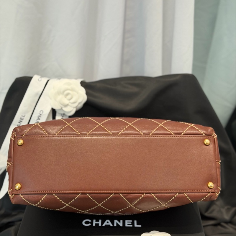 Chanel 香奈兒中古外縫線飯盒hobo手提鏈條包-2