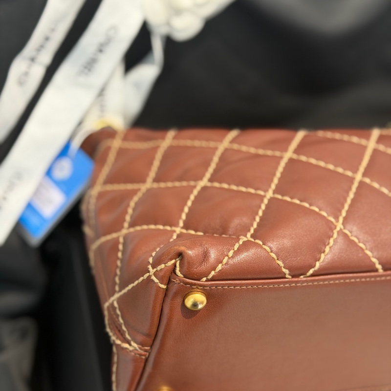 Chanel 香奈兒中古外縫線飯盒hobo手提鏈條包-6