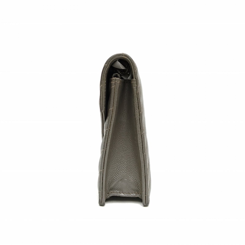 SAINT LAURENT CASSANDRA信封腋下包WocV紋灰色牛皮肩背包-1
