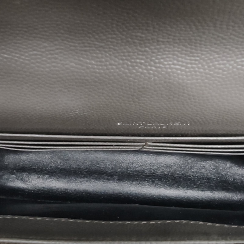 SAINT LAURENT CASSANDRA信封腋下包WocV紋灰色牛皮肩背包-5